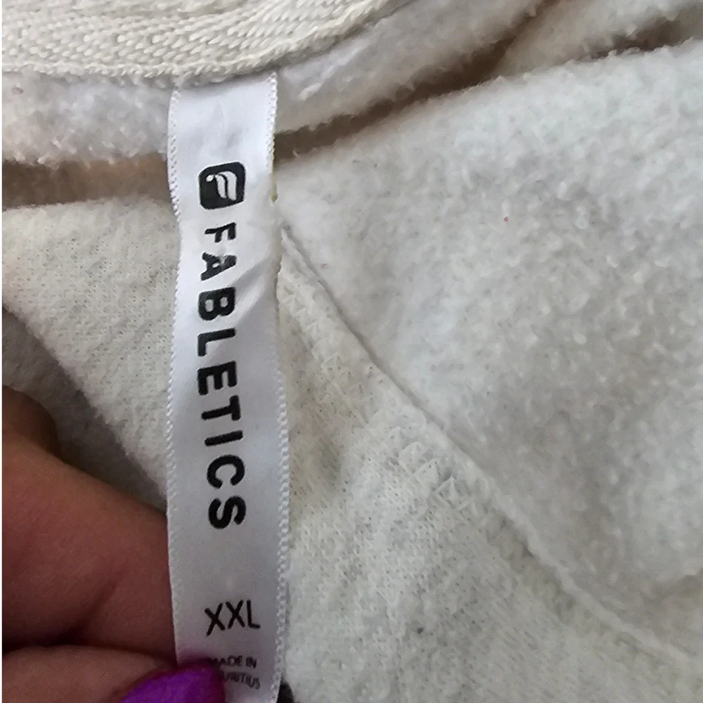 Fabletics Heathered Gray Hooded Kangaroo Pocket Hi/Low Sweatshirt XXL